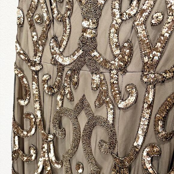 NWOT Aidan Mattox Beaded Mesh Dress - Picture 8 of 15